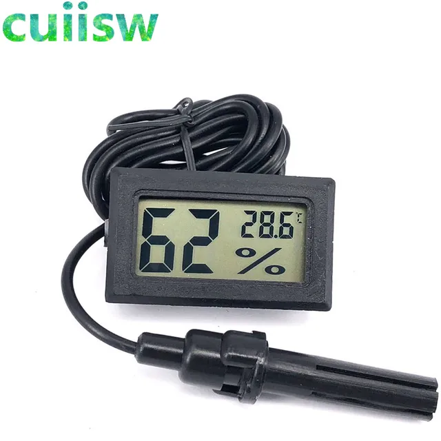 Termómetro Digital LCD con Higrómetro y Sensor de Temperatura